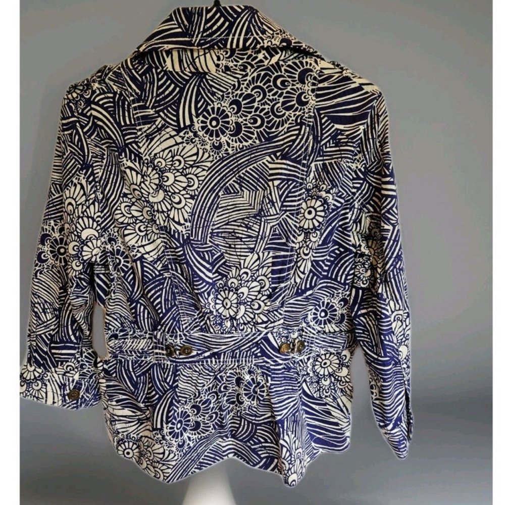 Coldwater Creek Blue Printed Floral Jean Jacket - Picture 6 of 7